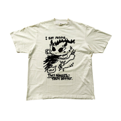 DROP NO.3 'GOOD LUCK' (BROKEN WHITE) CLASSIC FIT T-SHIRT